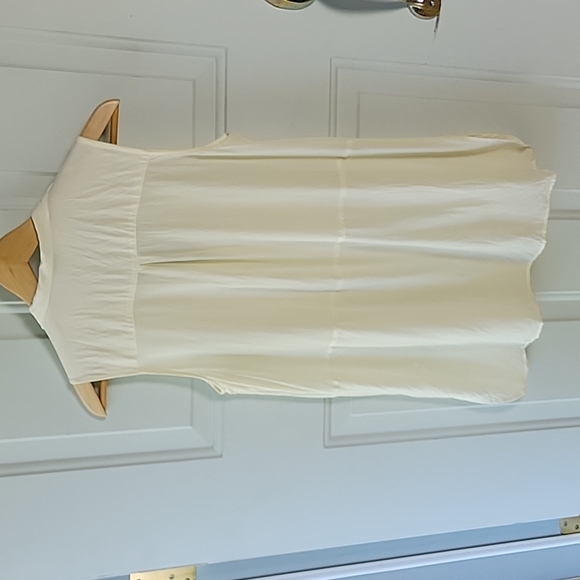 Ecru Silk Beige Sleeveless Tunic Blouse Size L - Picture 5 of 6